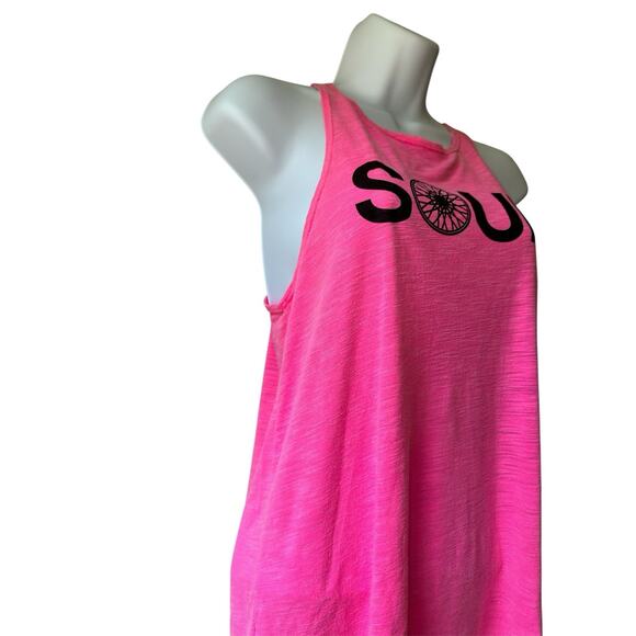 Soulcycle Slub A-line tank Neon Pink Size M NWT - Picture 3 of 5